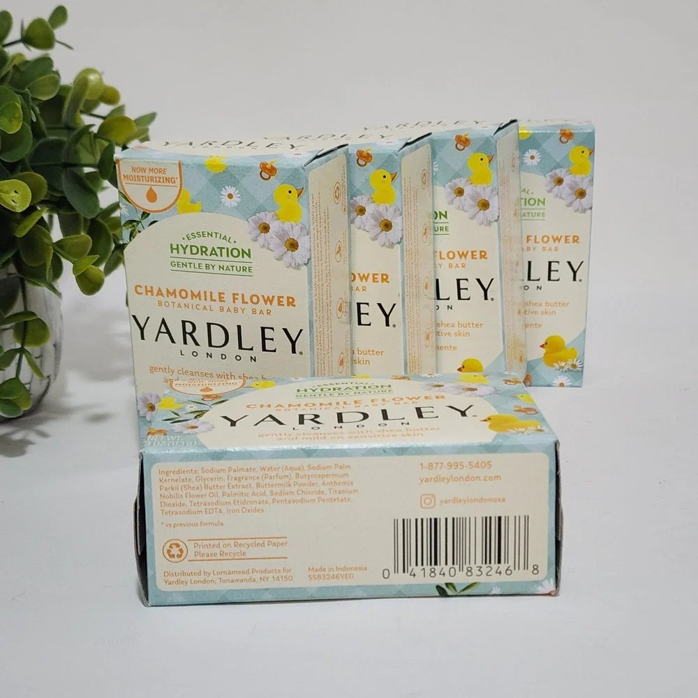 Yardley London Chamomile Flower Nourishing Baby Bath Bar Soap 4 oz ~ Lot of 5